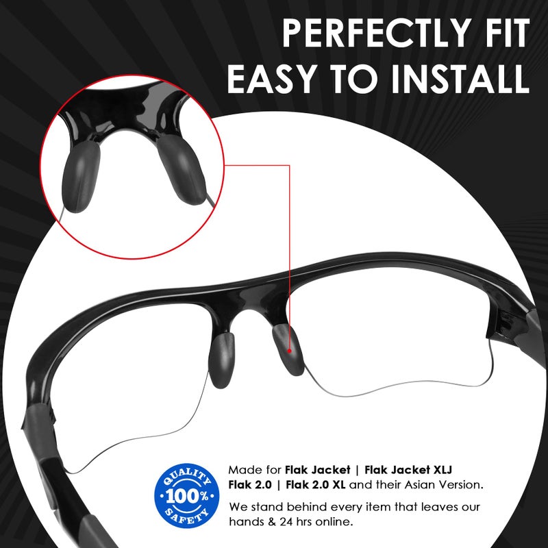 BLAZERBUCK Replacement Nose Pads Piece for Oakley Flak Jacket XLJ/Flak 2.0 XL/Half Jacket - Black - Image 2